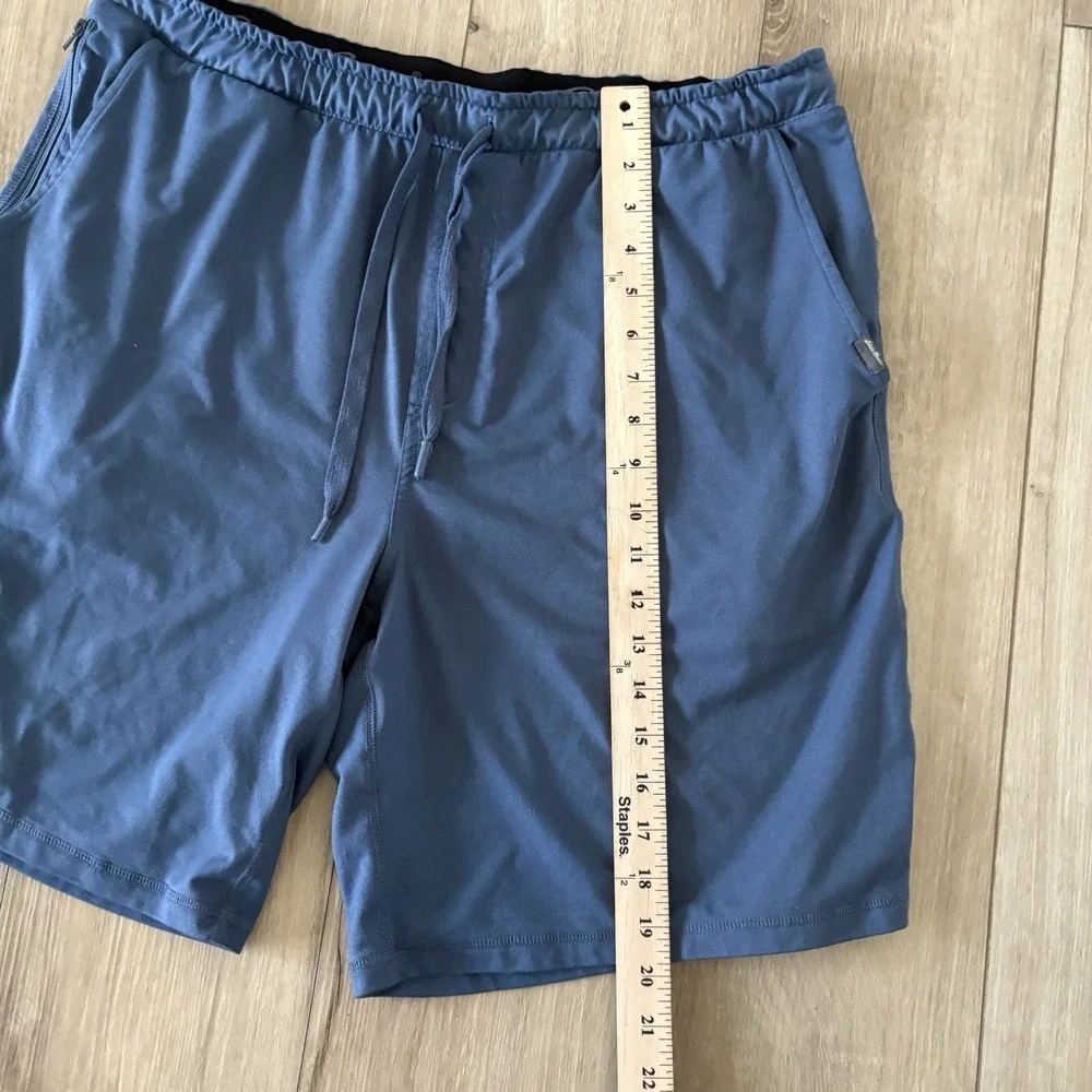 Eddie Bauer Lounge Shorts‎ Mens Large Blue Elastic Waist Drawstring Zip Pockets